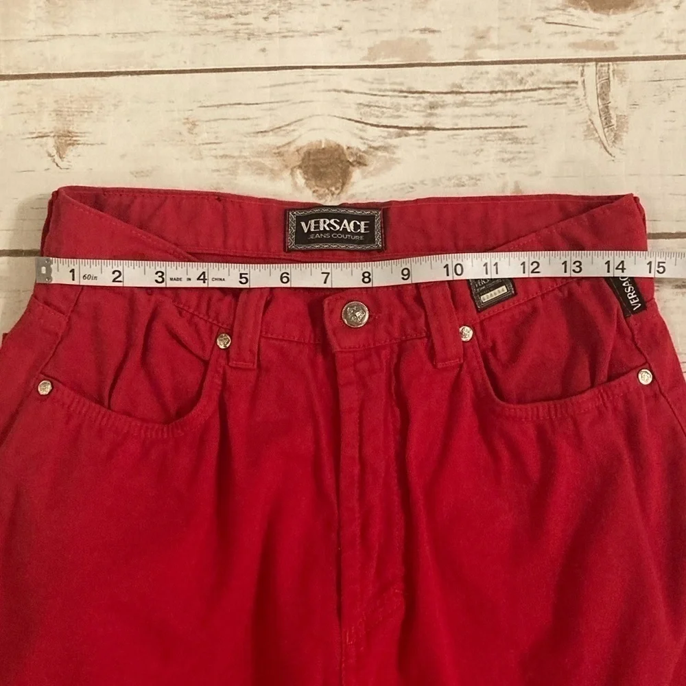Vintage Versace Couture Red Jeans Size 30